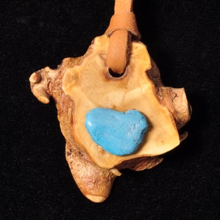 Crepe Mtytle Wood Necklace with stone